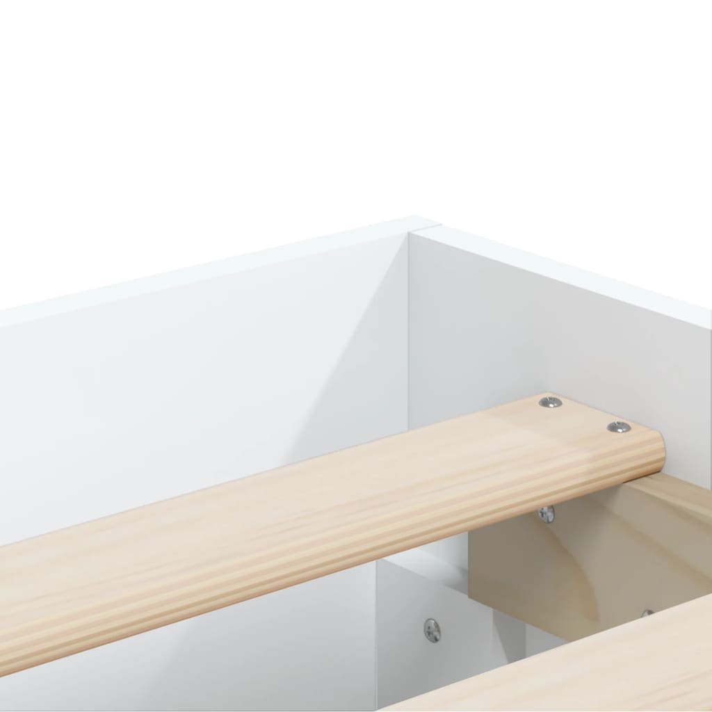 Bed frame with drawers without mattress white 160x200 cm