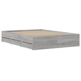 Bed frame with drawers without mattress sonoma gray 120x190 cm