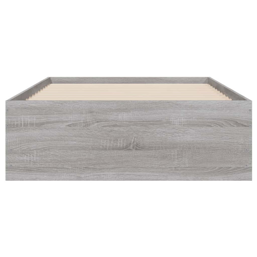 Cadre de lit avec tiroirs sans matelas sonoma gris 90x190 cm