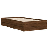 Cadre de lit avec tiroirs sans matelas chêne marron 90x190 cm