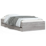 Cadre de lit avec tiroirs sans matelas sonoma gris 75x190 cm