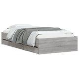 Cadre de lit avec tiroirs sans matelas sonoma gris 75x190 cm