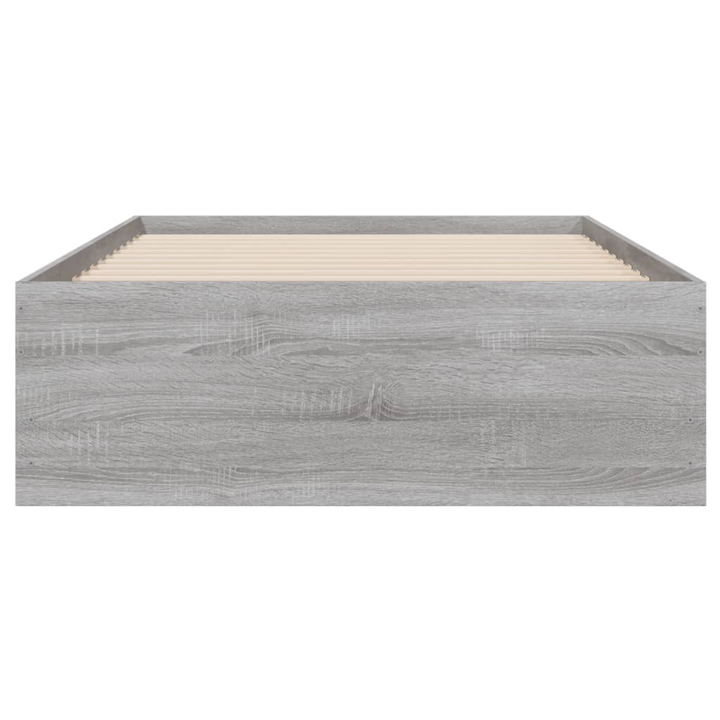 Cadre de lit avec tiroirs sans matelas sonoma gris 75x190 cm