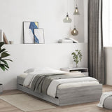 Cadre de lit avec tiroirs sans matelas sonoma gris 75x190 cm