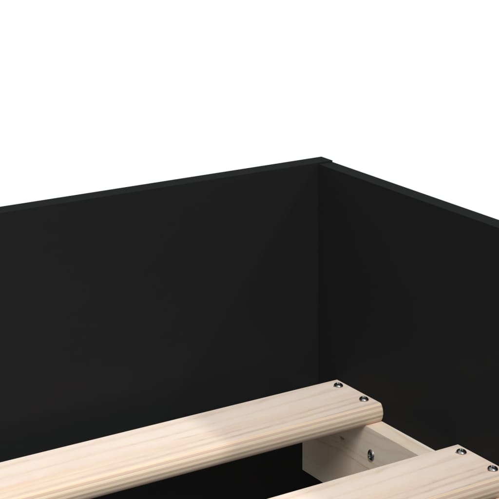 Bed frame with drawers without mattress black 90x200 cm