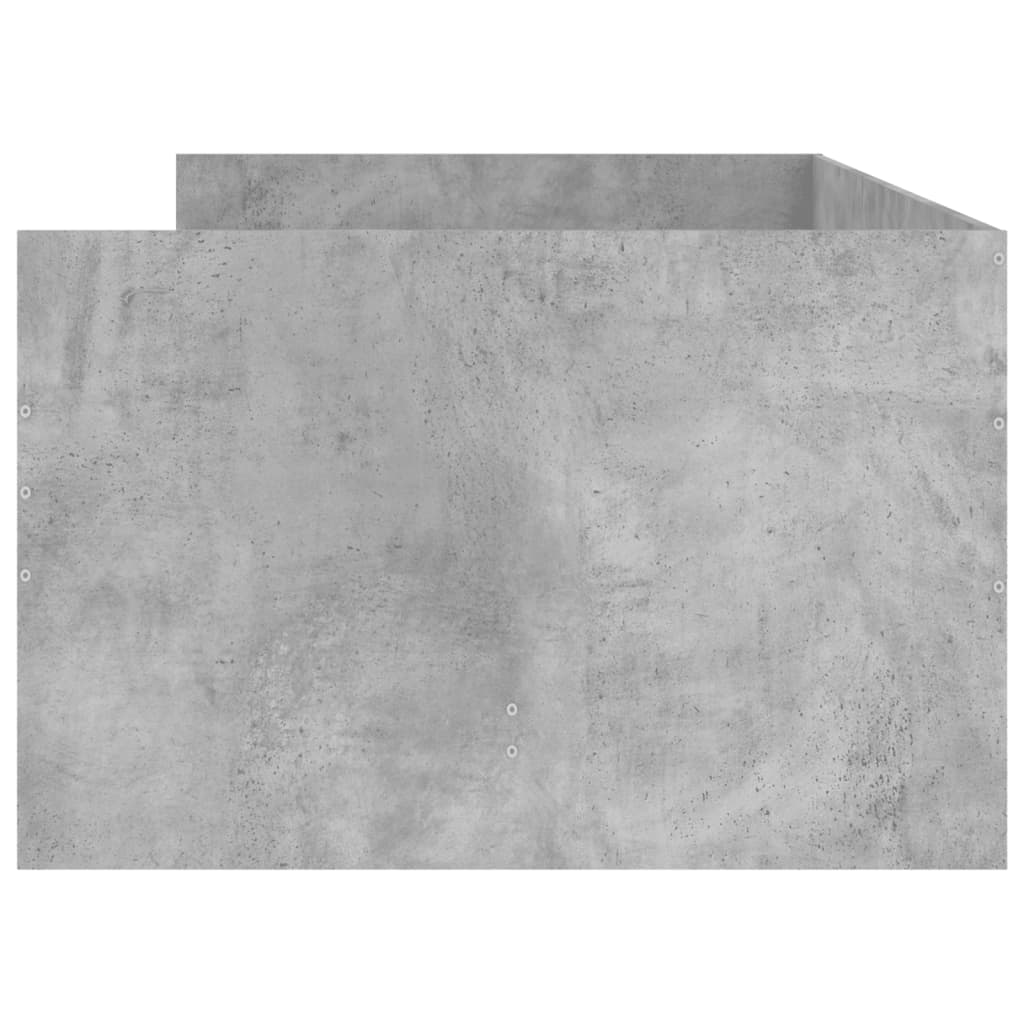 Cadre de lit avec tiroirs sans matelas gris béton 90x200 cm