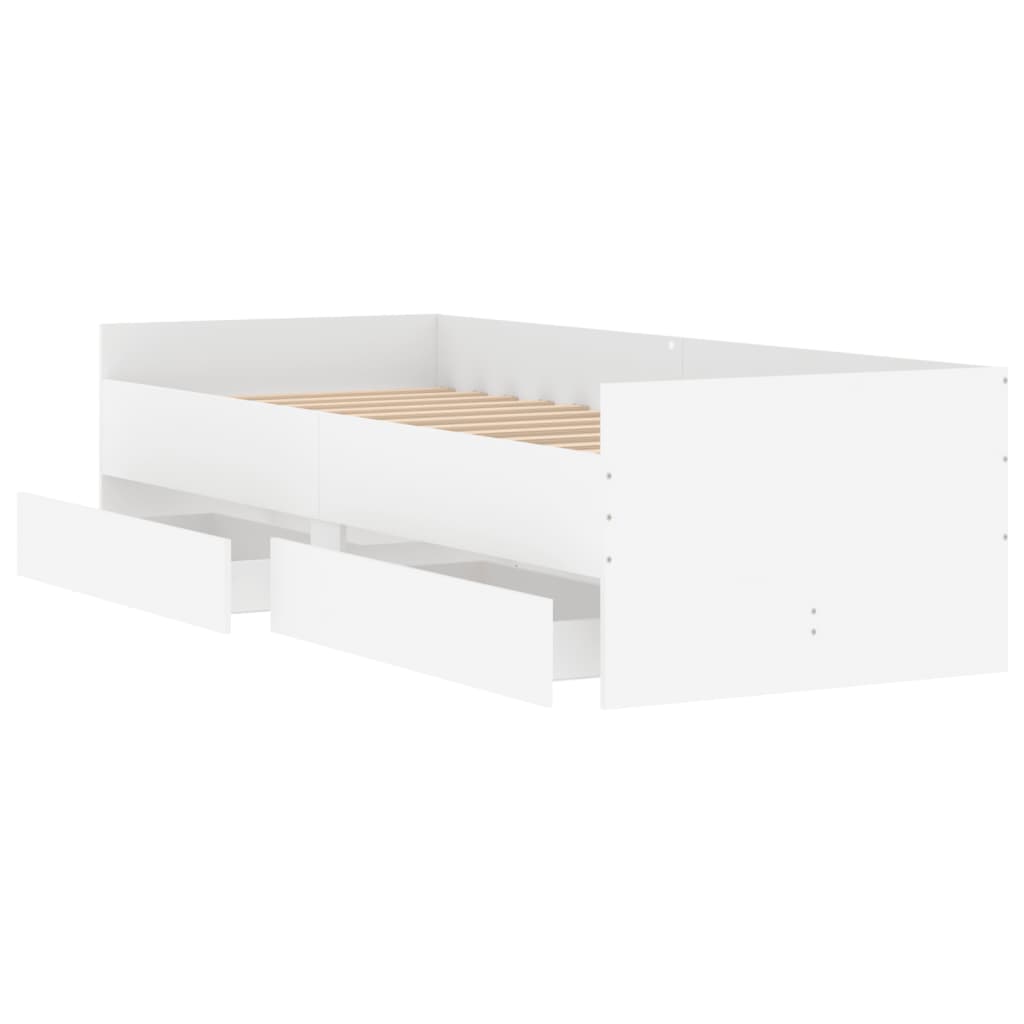 Cadre de lit sans matelas blanc 75x190 cm