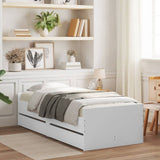 Cadre de lit sans matelas blanc 75x190 cm