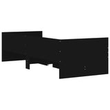 Cadre de lit sans matelas noir 75x190 cm