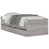 Cadre de lit sans matelas sonoma gris 75x190 cm