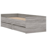 Cadre de lit sans matelas sonoma gris 75x190 cm