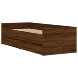 Cadre de lit sans matelas chêne marron 75x190 cm