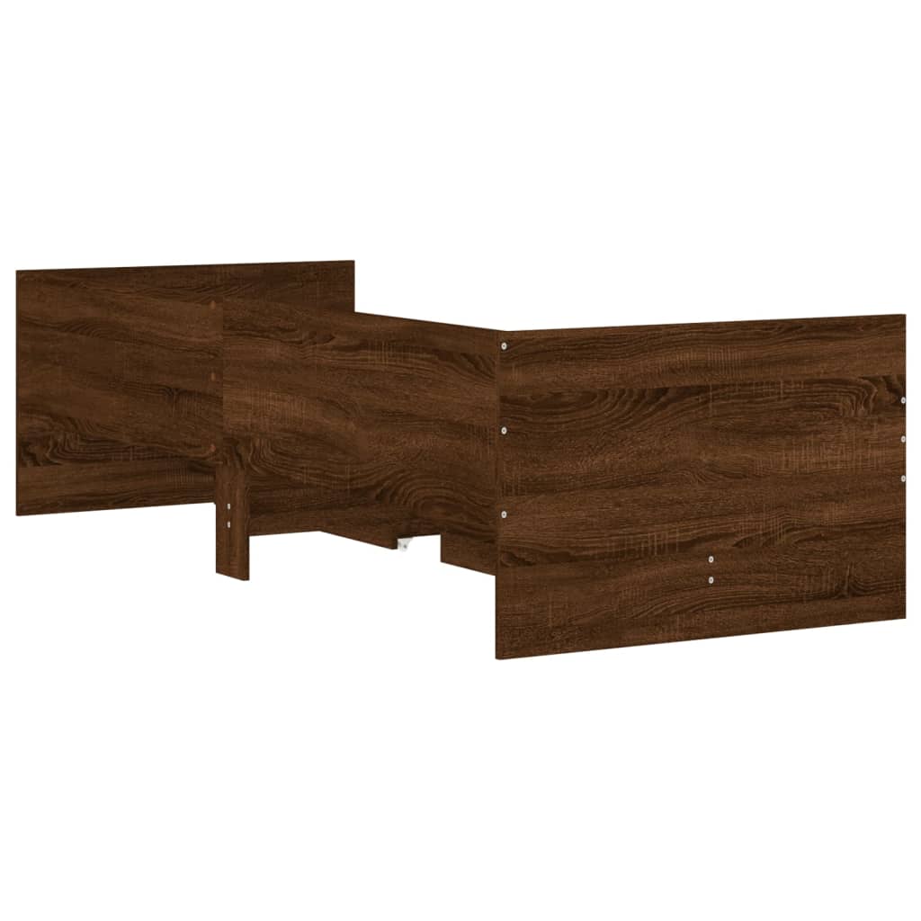 Cadre de lit sans matelas chêne marron 75x190 cm