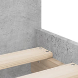 Bed frame with drawers without mattress concrete gray 90x190 cm