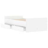 Cadre de lit sans matelas blanc 75x190 cm