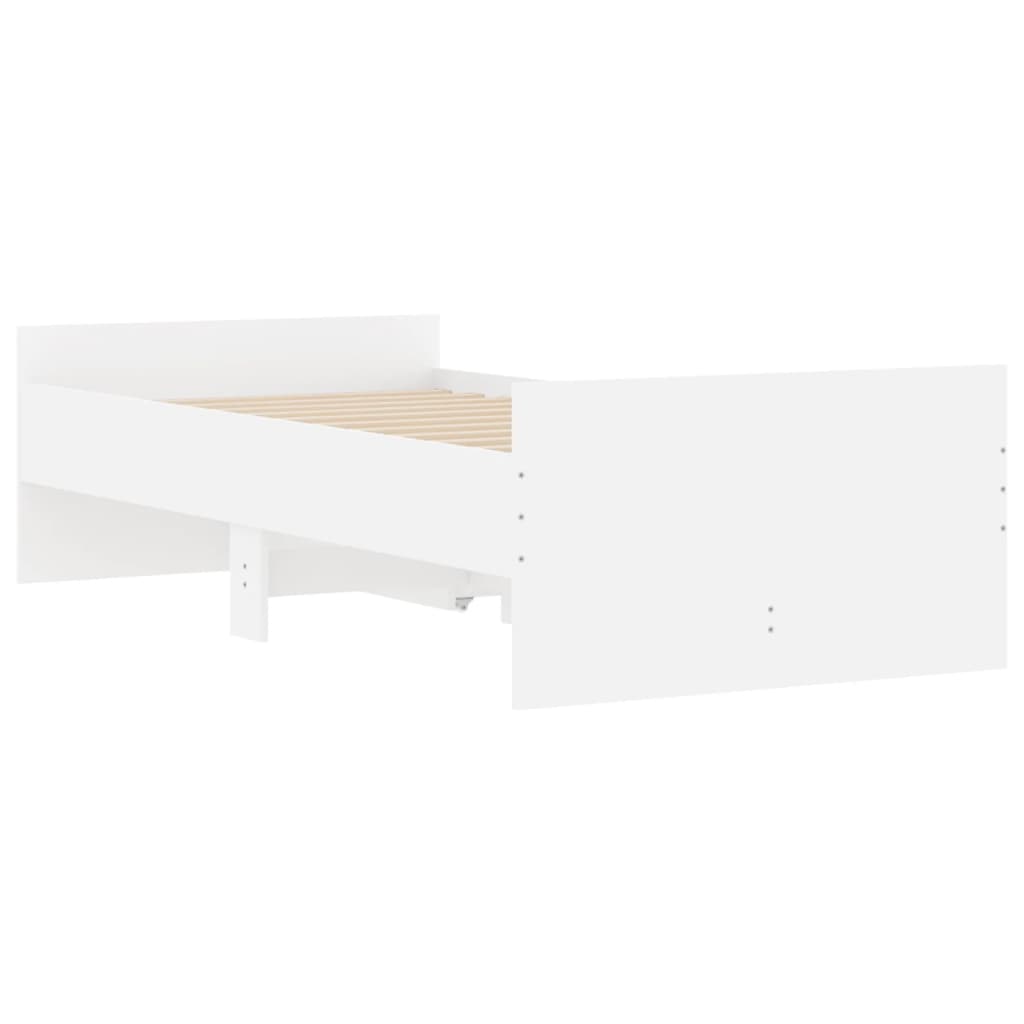 Cadre de lit sans matelas blanc 75x190 cm