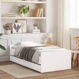 Cadre de lit sans matelas blanc 75x190 cm