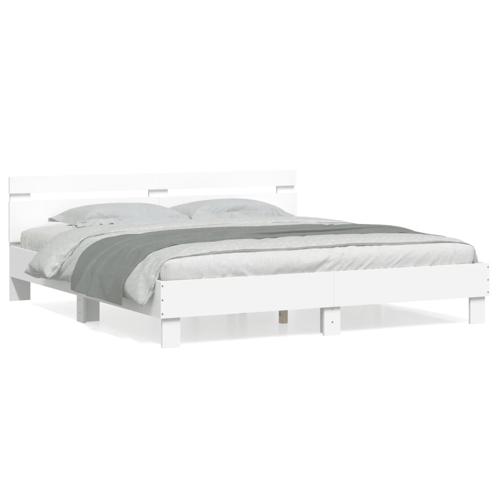 Bed frame without mattress white 200x200 cm