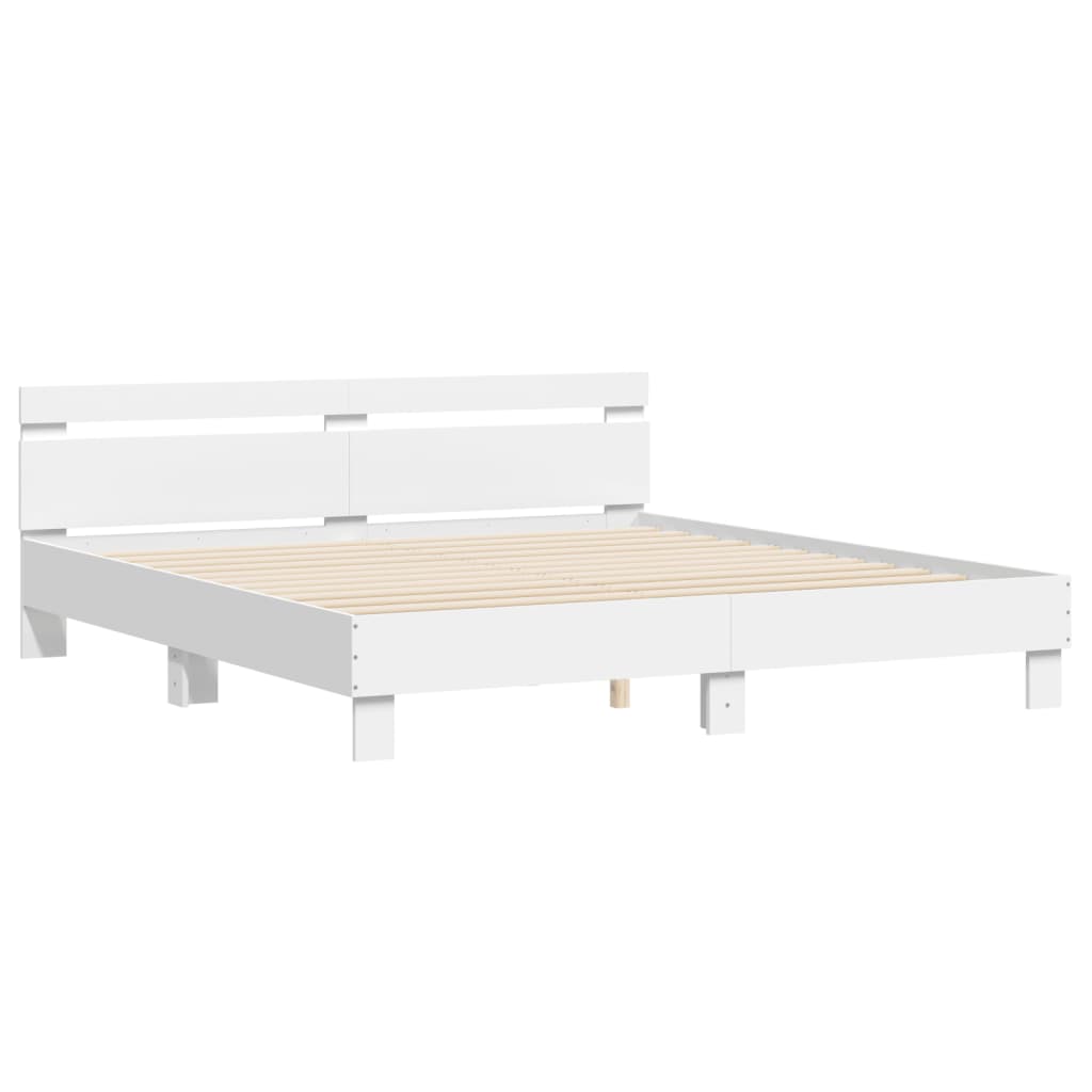 Bed frame without mattress white 200x200 cm