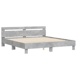 Cadre de lit sans matelas gris béton 200x200 cm