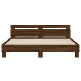 Bed frame without mattress brown oak 200x200 cm