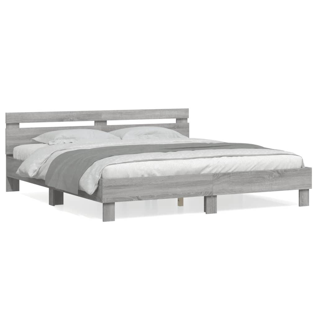 Cadre de lit sans matelas sonoma gris 180x200 cm