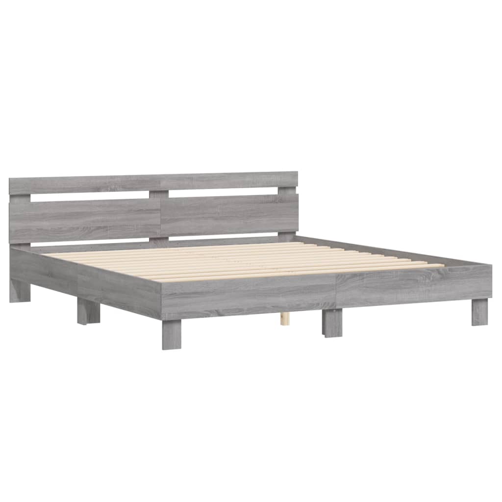 Cadre de lit sans matelas sonoma gris 180x200 cm