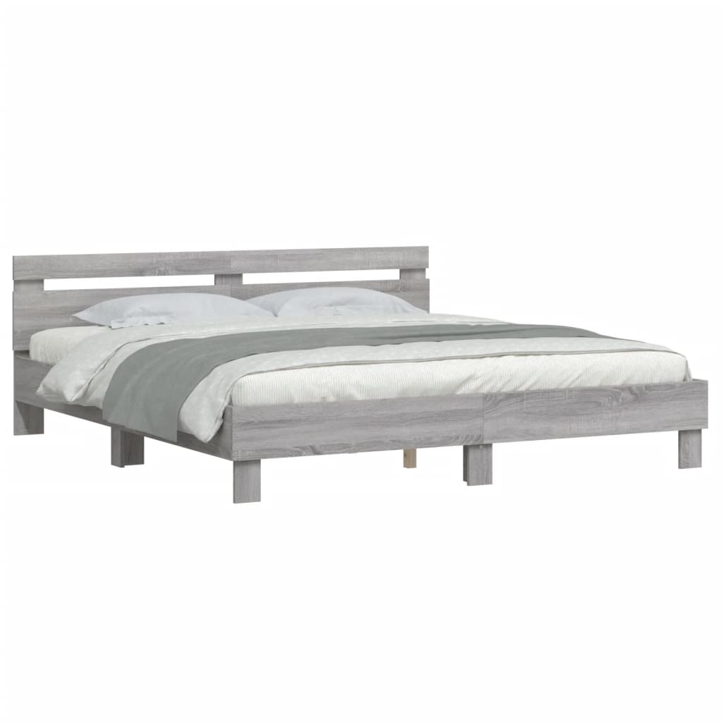 Cadre de lit sans matelas sonoma gris 180x200 cm