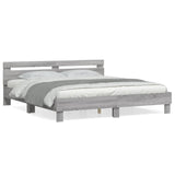 Cadre de lit sans matelas sonoma gris 160x200 cm