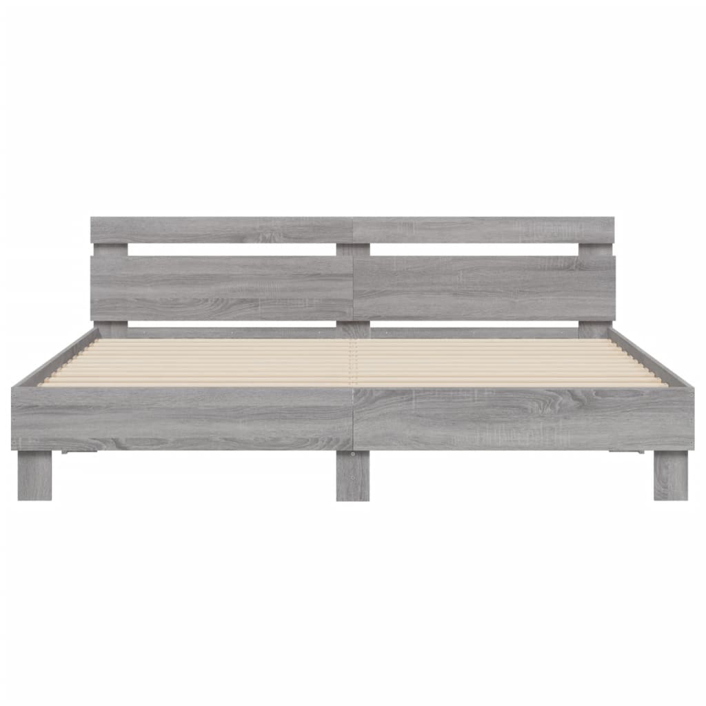 Cadre de lit sans matelas sonoma gris 160x200 cm