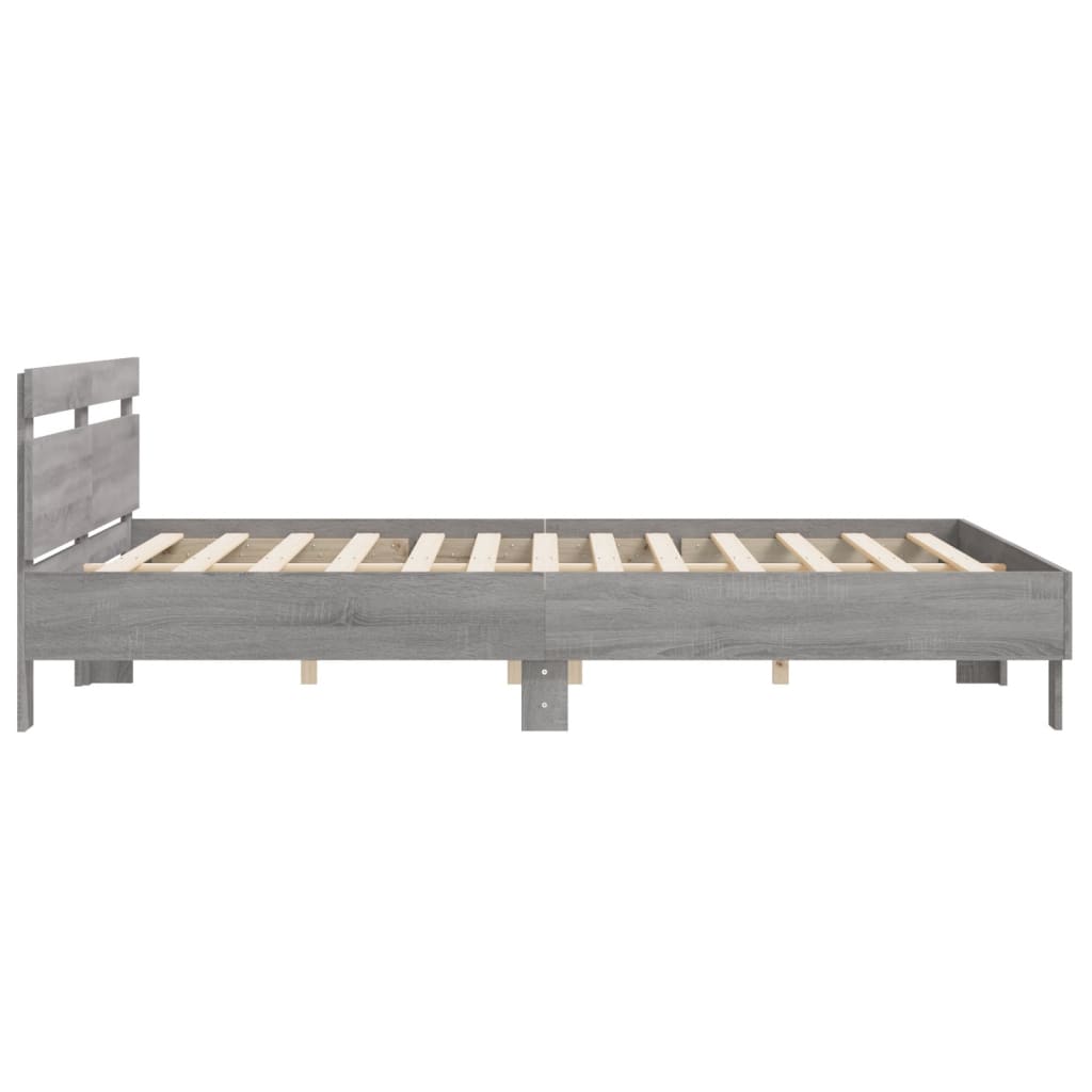 Cadre de lit sans matelas sonoma gris 160x200 cm