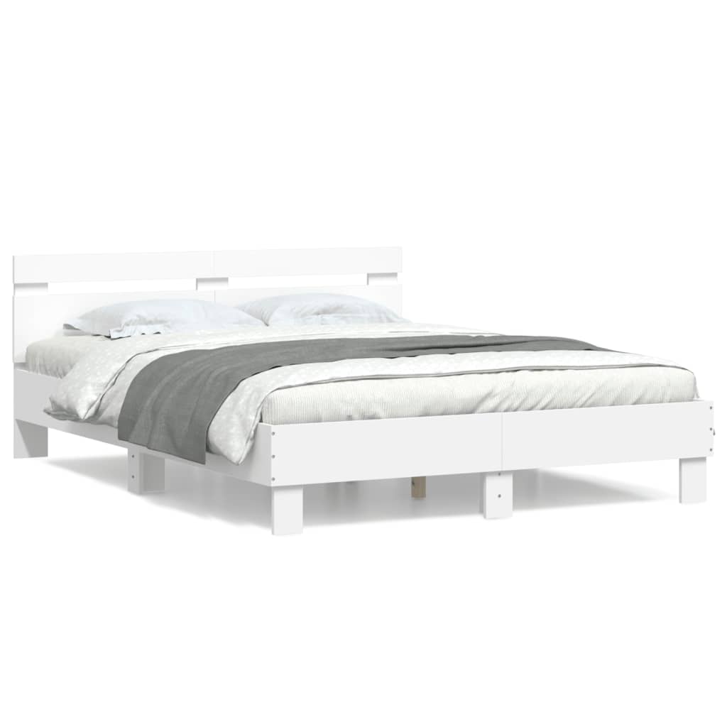 Cadre de lit sans matelas blanc 150x200 cm