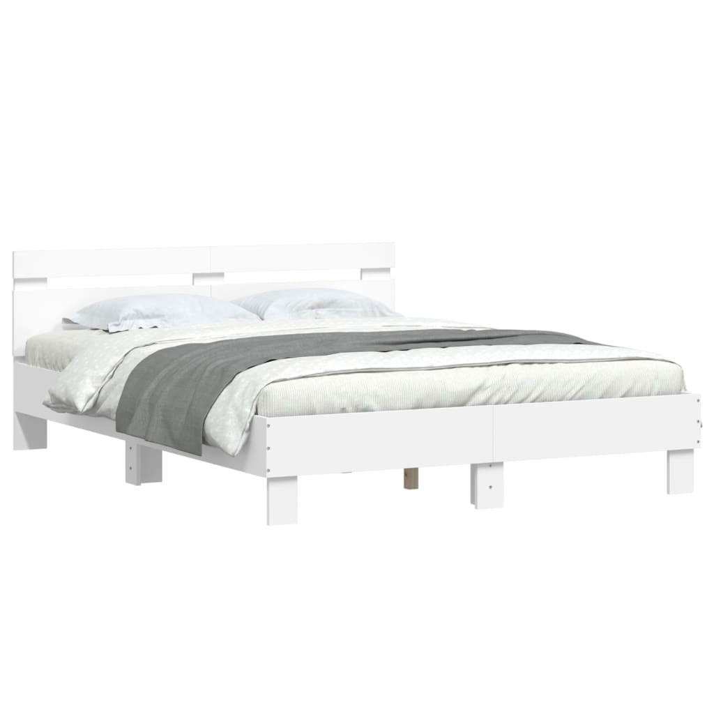 Cadre de lit sans matelas blanc 150x200 cm