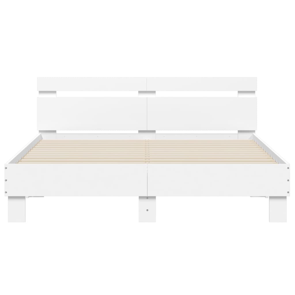 Cadre de lit sans matelas blanc 150x200 cm