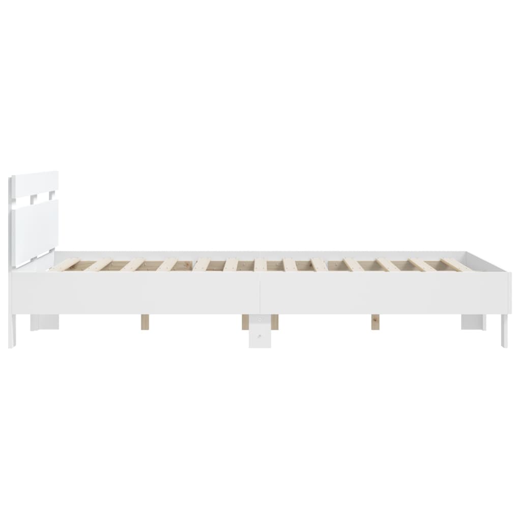 Cadre de lit sans matelas blanc 150x200 cm