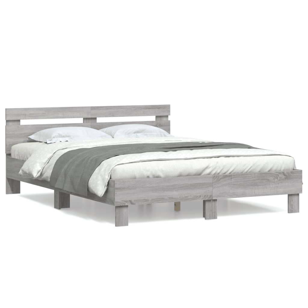 Cadre de lit sans matelas sonoma gris 150x200 cm