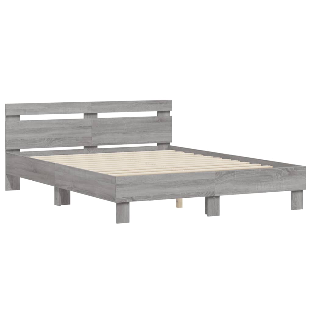 Cadre de lit sans matelas sonoma gris 150x200 cm