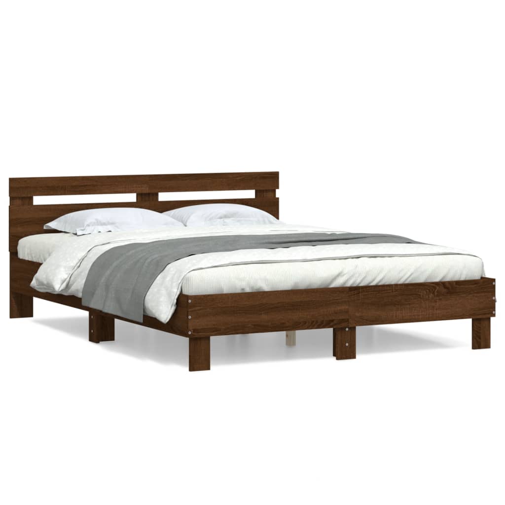 Cadre de lit sans matelas chêne marron 150x200 cm