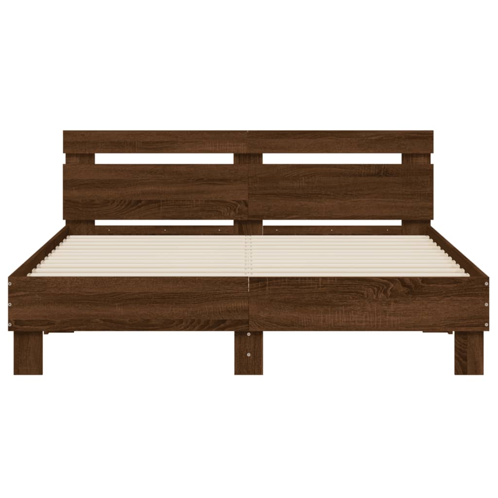 Cadre de lit sans matelas chêne marron 150x200 cm