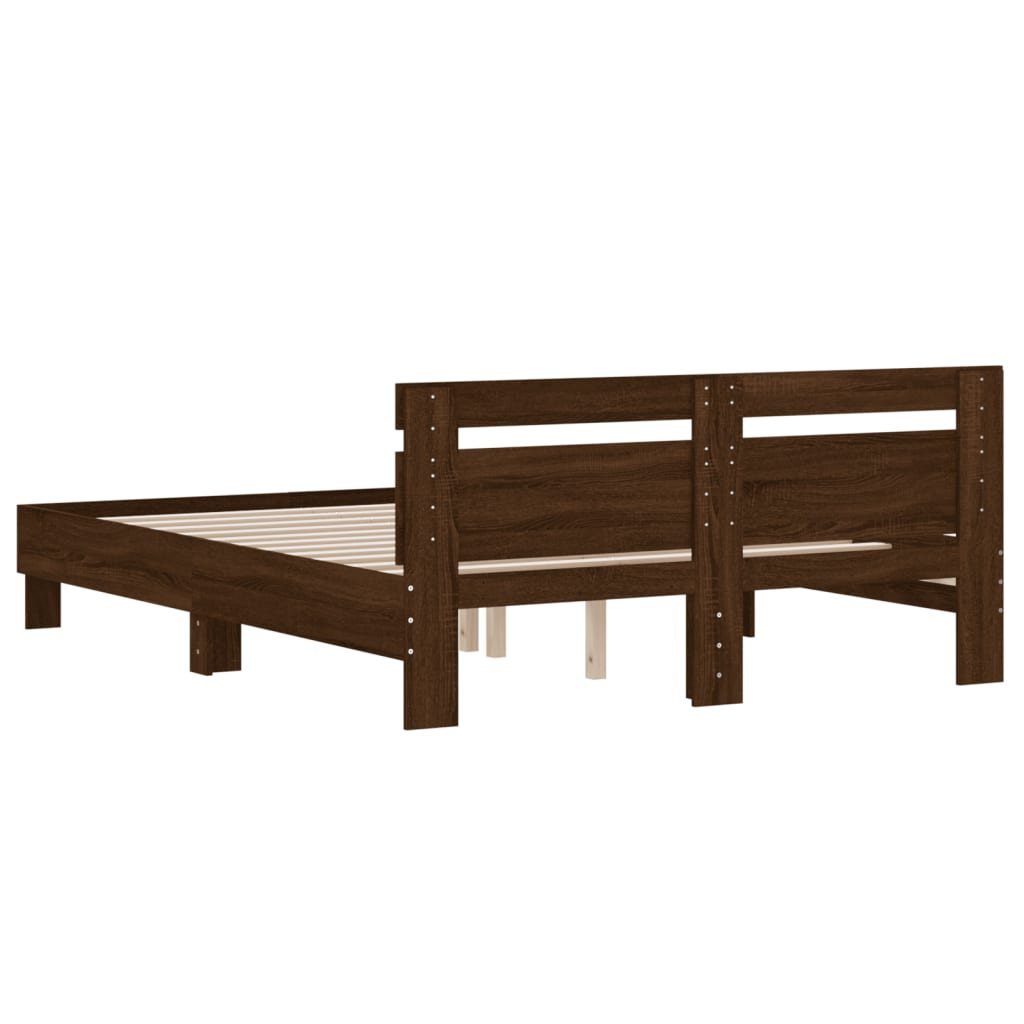 Cadre de lit sans matelas chêne marron 150x200 cm