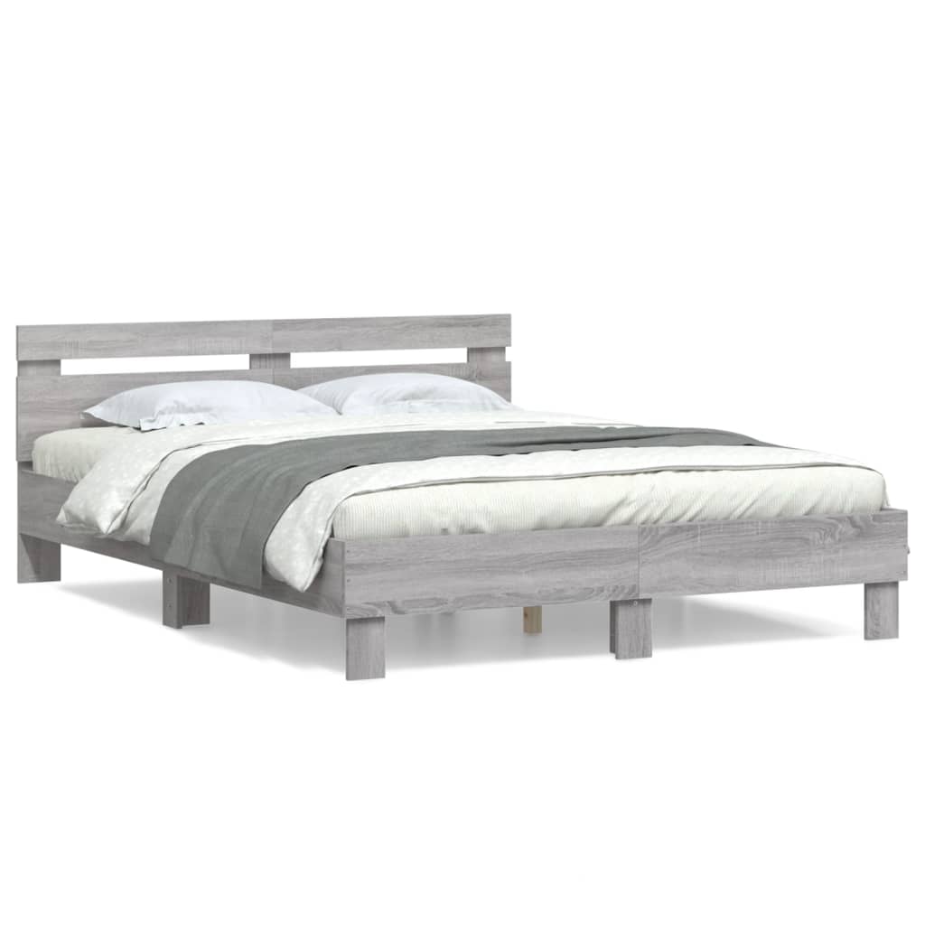 Cadre de lit sans matelas sonoma gris 140x200 cm