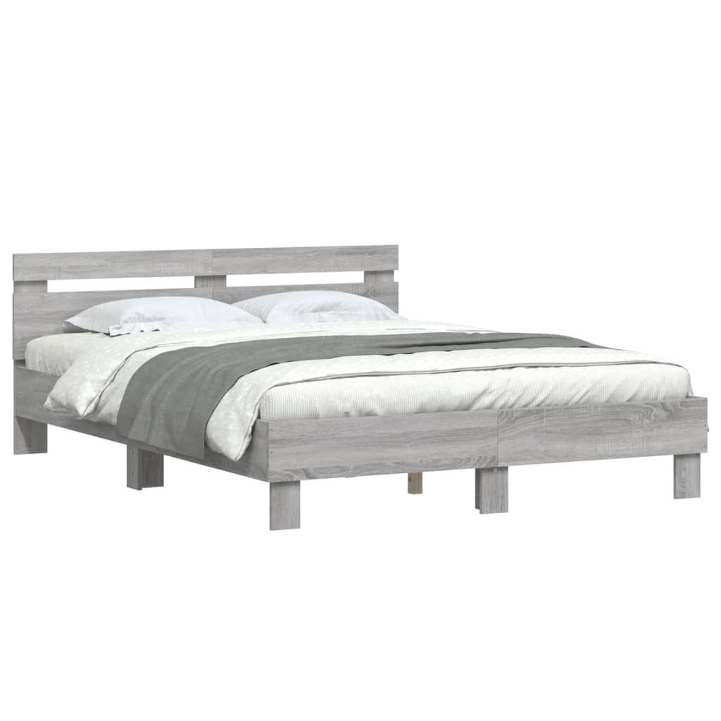 Cadre de lit sans matelas sonoma gris 140x200 cm