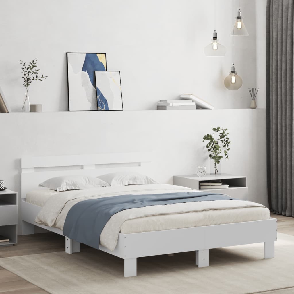 Cadre de lit sans matelas blanc 120x200 cm