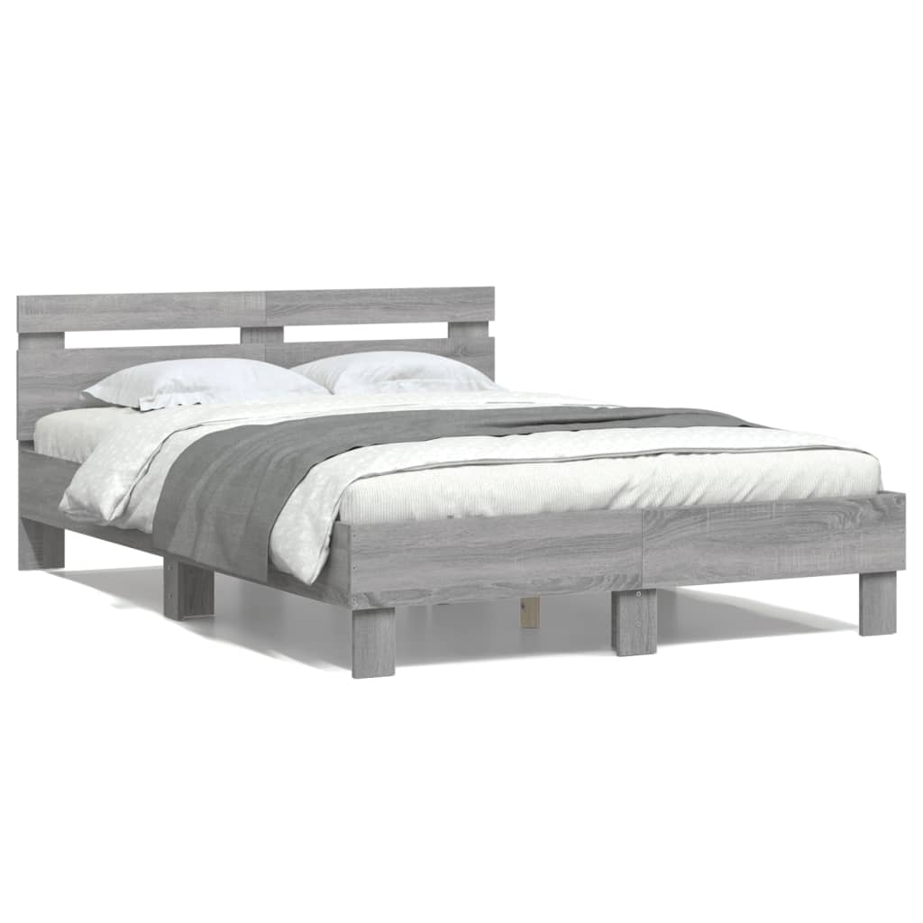 Cadre de lit sans matelas sonoma gris 120x200 cm