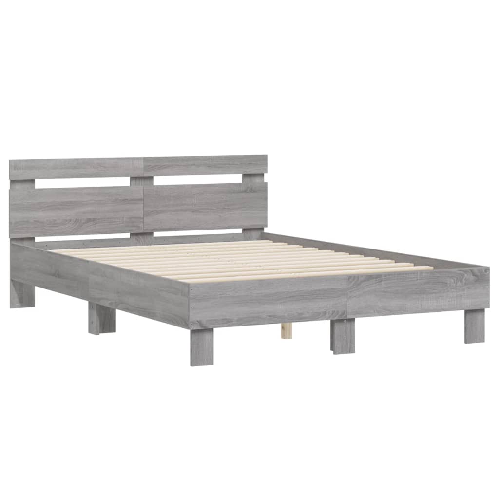 Cadre de lit sans matelas sonoma gris 120x200 cm