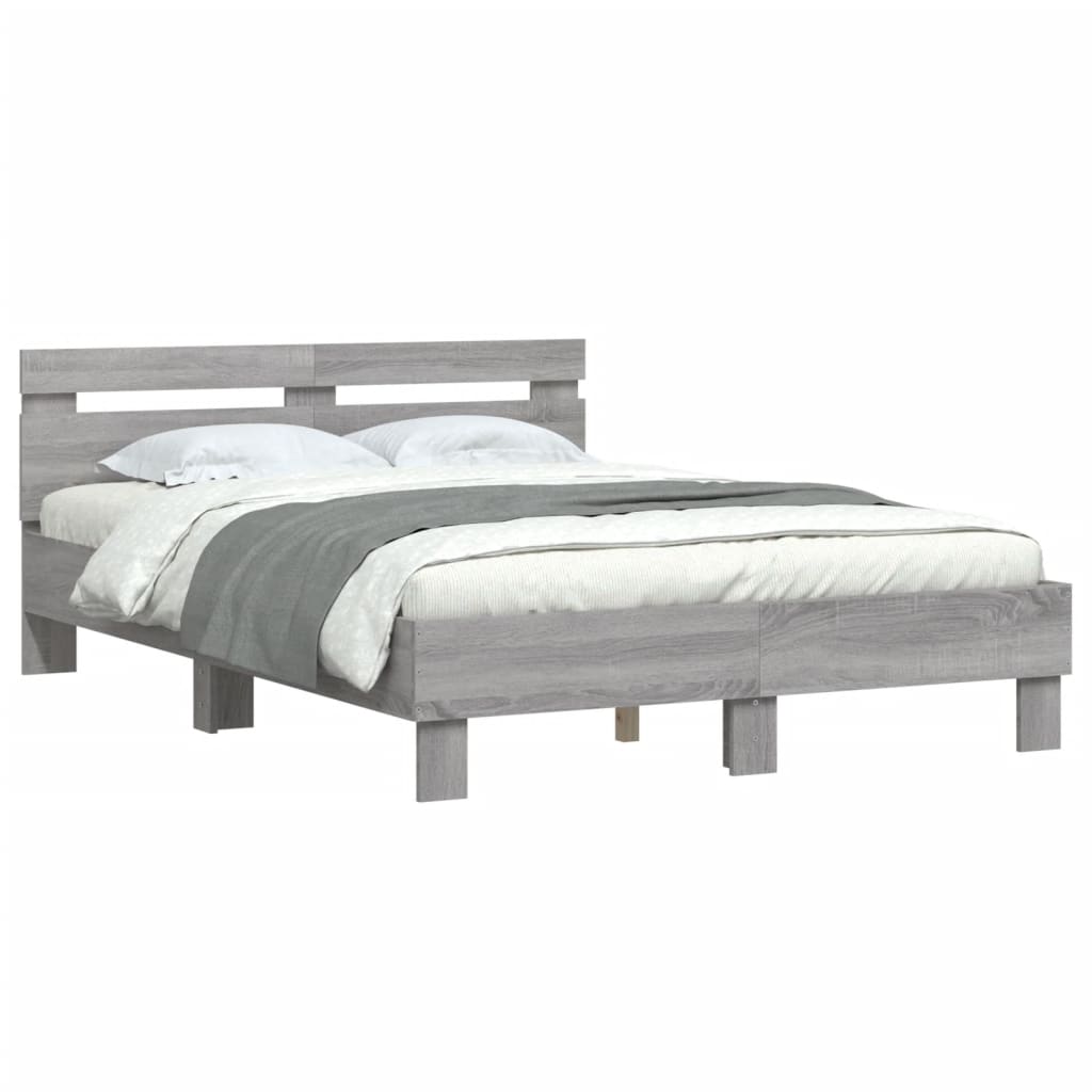 Cadre de lit sans matelas sonoma gris 120x200 cm