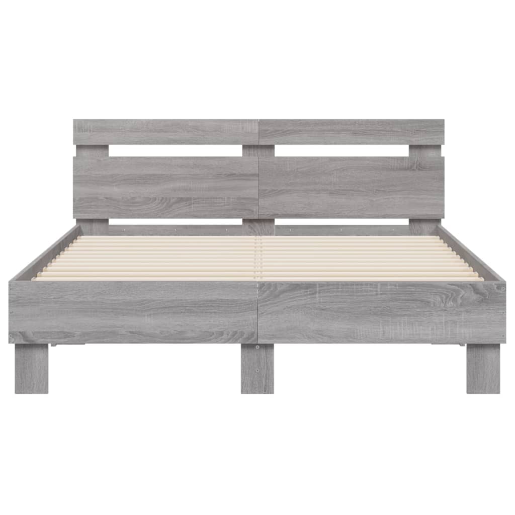 Cadre de lit sans matelas sonoma gris 120x200 cm