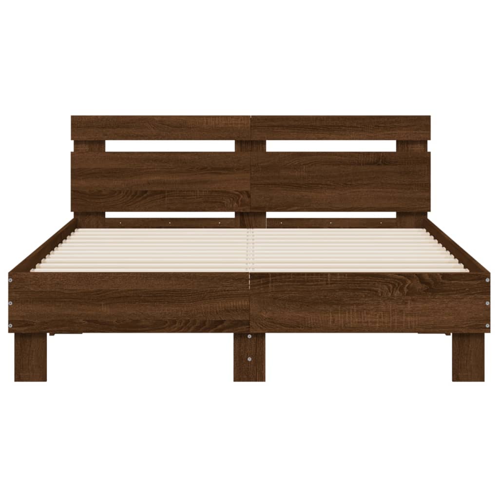 Cadre de lit sans matelas chêne marron 120x200 cm