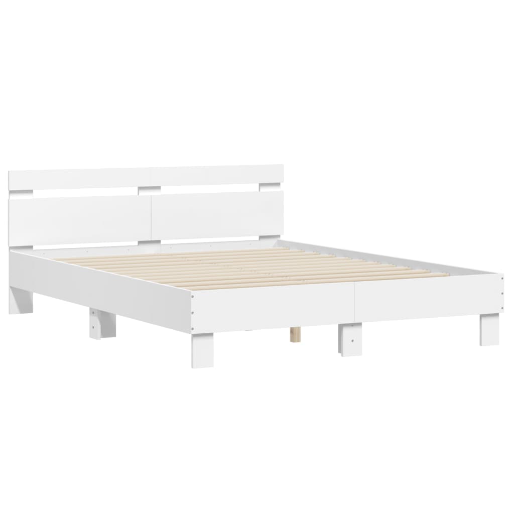 Cadre de lit sans matelas blanc 140x190 cm