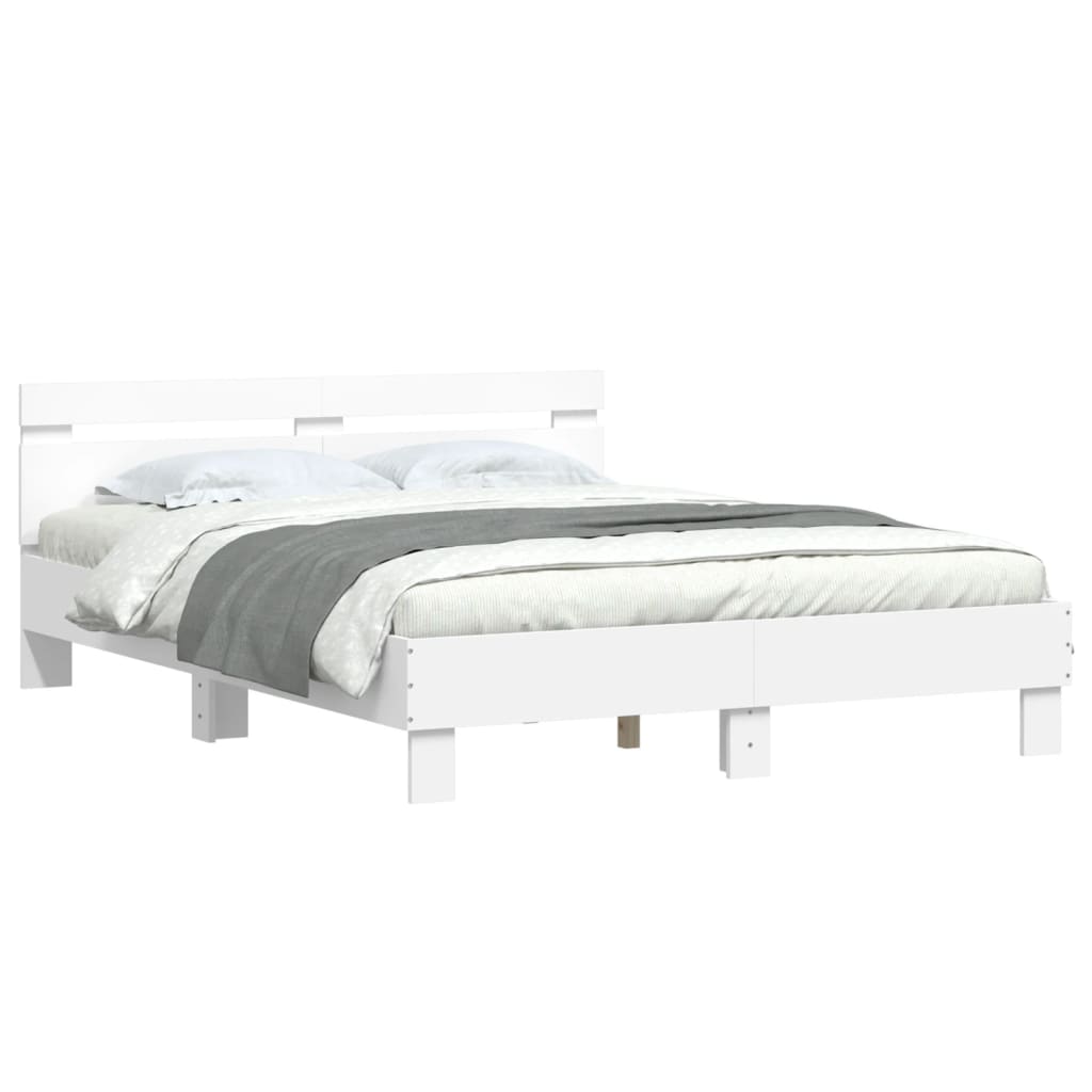 Cadre de lit sans matelas blanc 140x190 cm